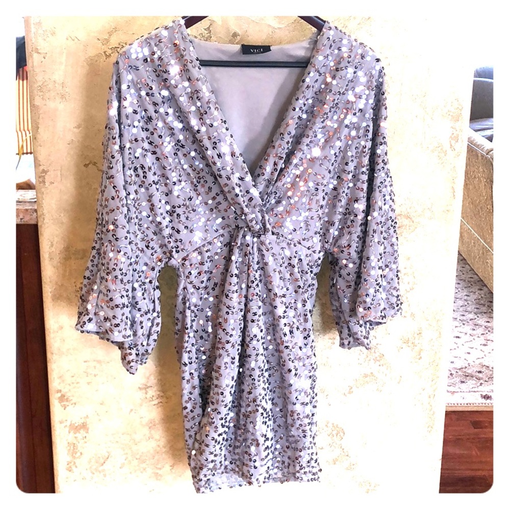 VICI Sequined Kimono Dress